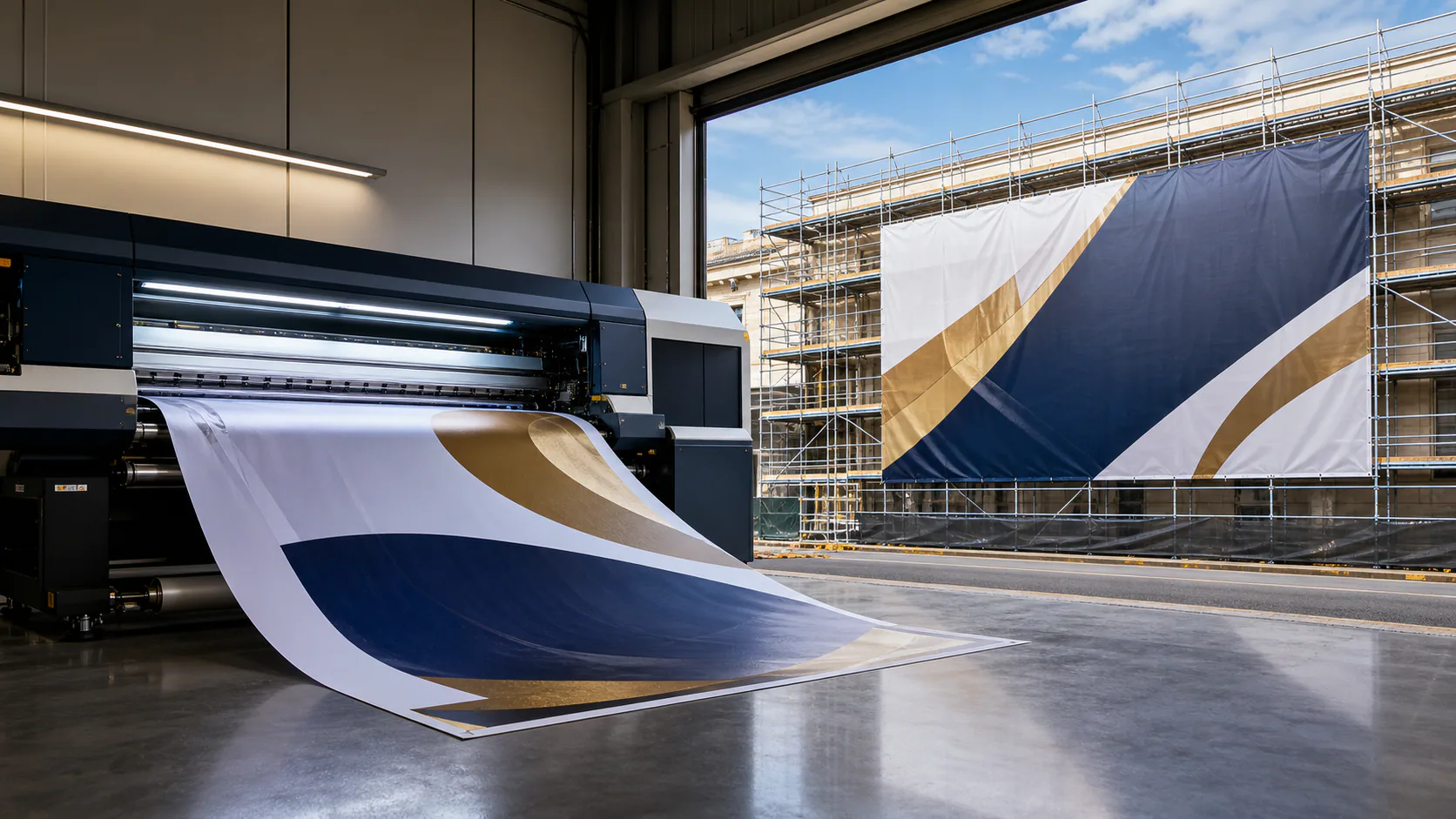 Impression grand format sur bâche de chantier